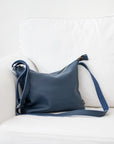 Dark Blue Leather Shoulder Bag