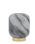 Luxury amber cordless lamp with black marble glass shade and gold metal base, battery-powered ambient lighting for home decor by Ella James at brixbailey.com