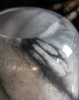 Amber cordless lamp with black marble glass shade and gold metal base, battery-powered ambient lighting for home decor by Ella James at brixbailey.com