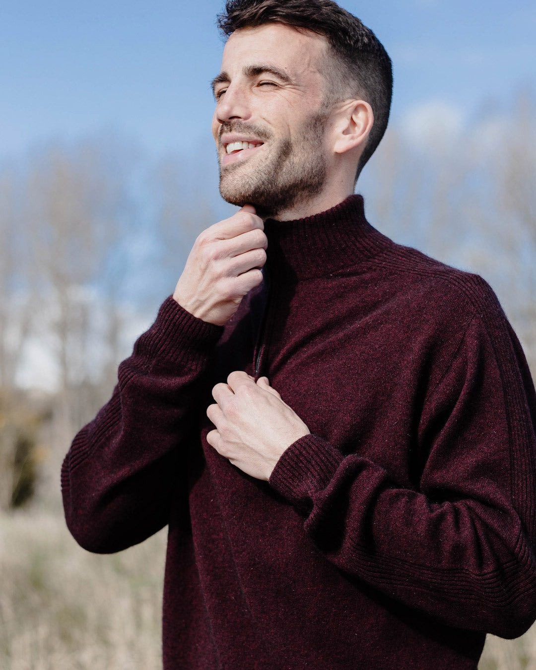 Men’s Possum Merino & Silk Half-Zip Jumper