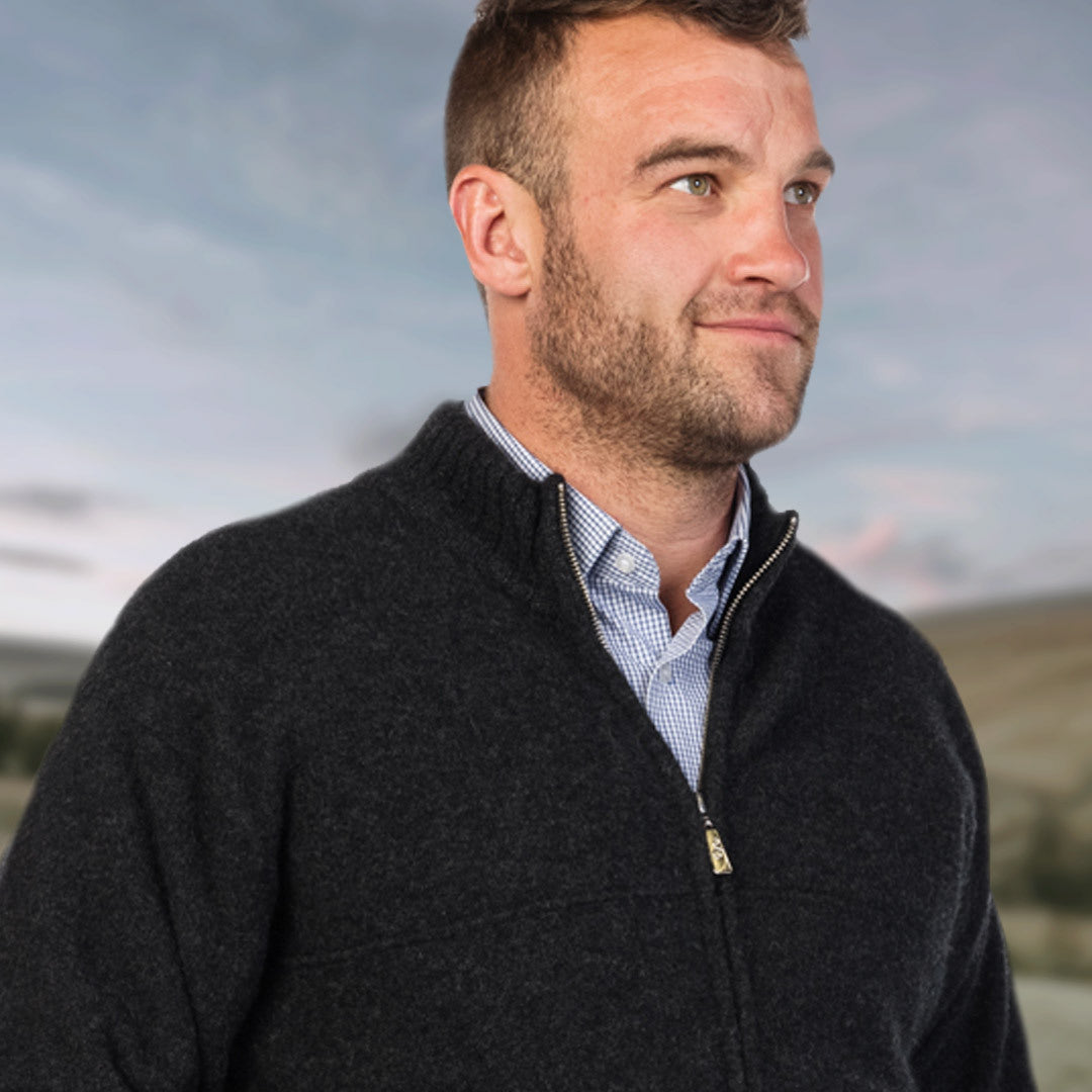 Men’s Possum Merino Felted Zip Jacket with Pockets