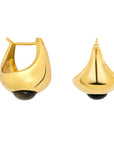 Bold Sol Hoop Earrings with Black Onyx in Gold