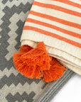 Merida Gray - Orange Turkish Towel / Blanket-1