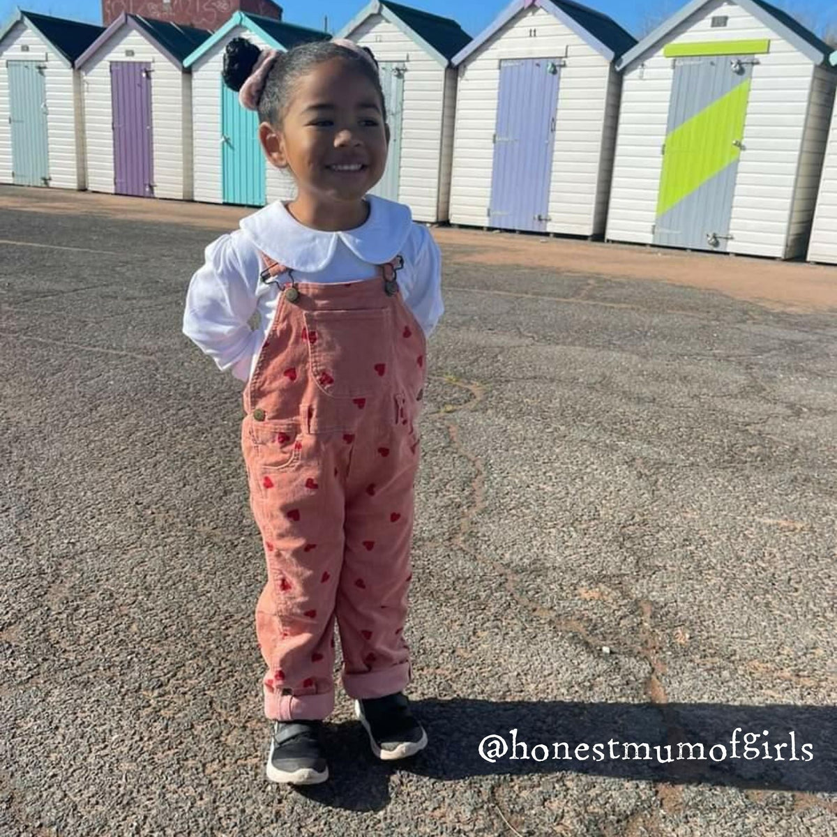 Heart Print Corduroy Dungarees