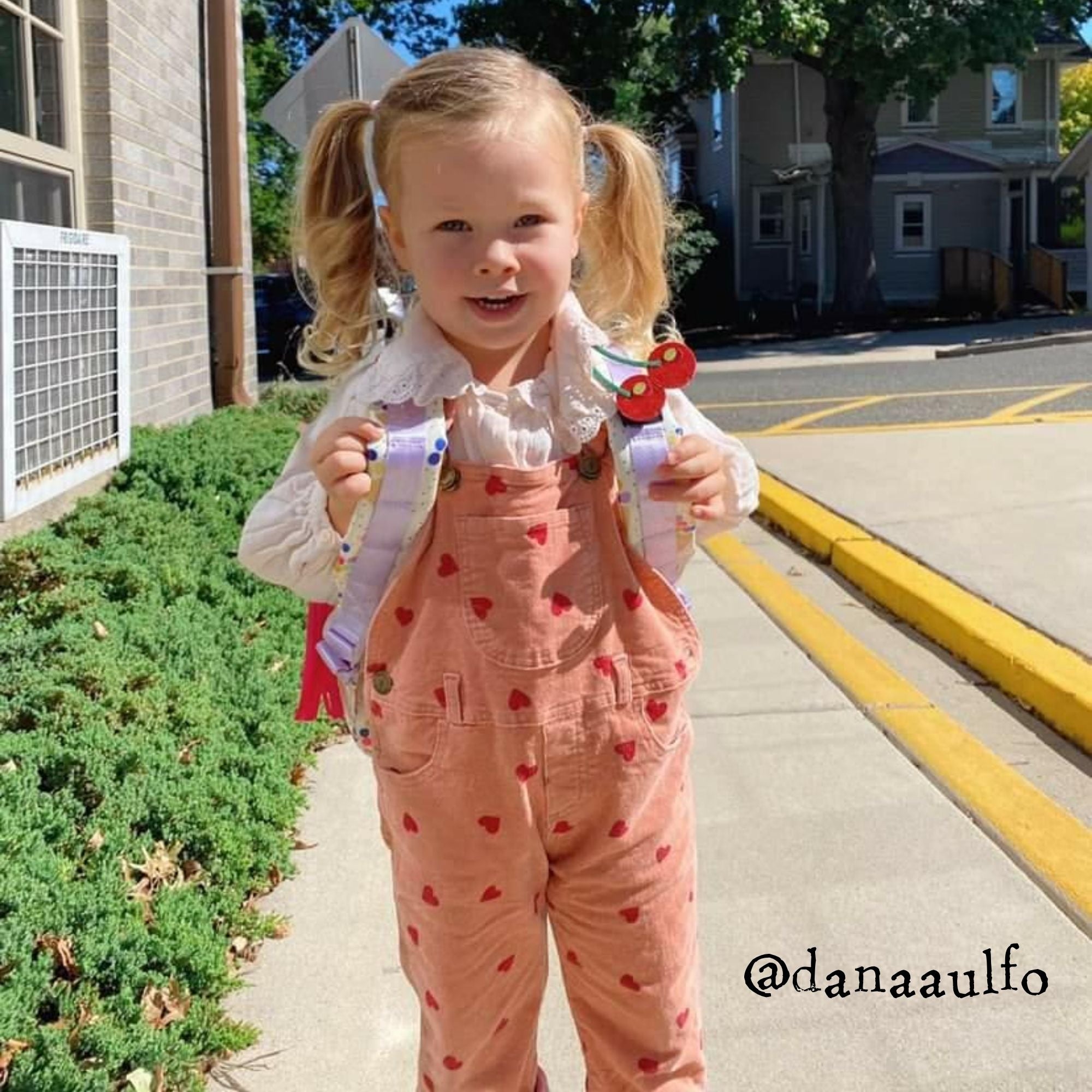 Heart Print Corduroy Dungarees