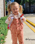 Heart Print Corduroy Dungarees