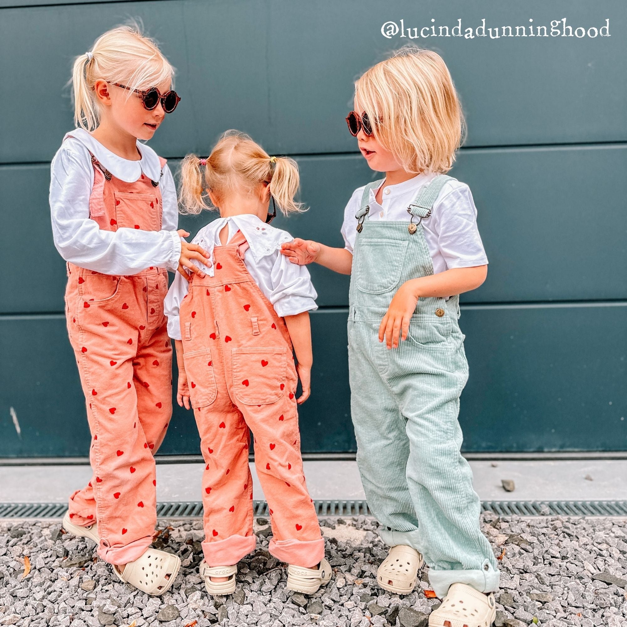 Heart Print Corduroy Dungarees