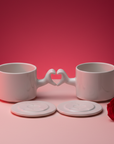 Heart Cup Set – Handmade Coffee Ceramic Cups for love