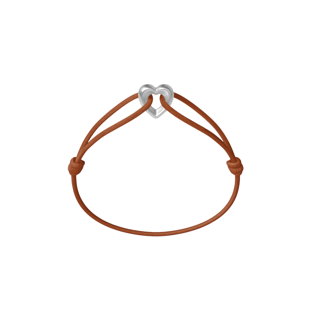 Silver Heart Cord Bracelet
