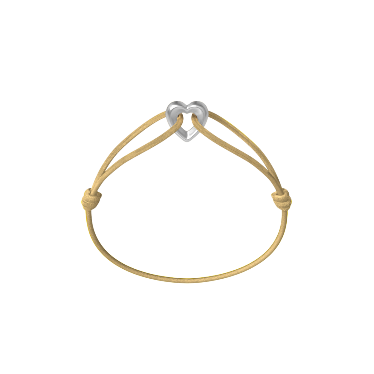 Silver Heart Cord Bracelet