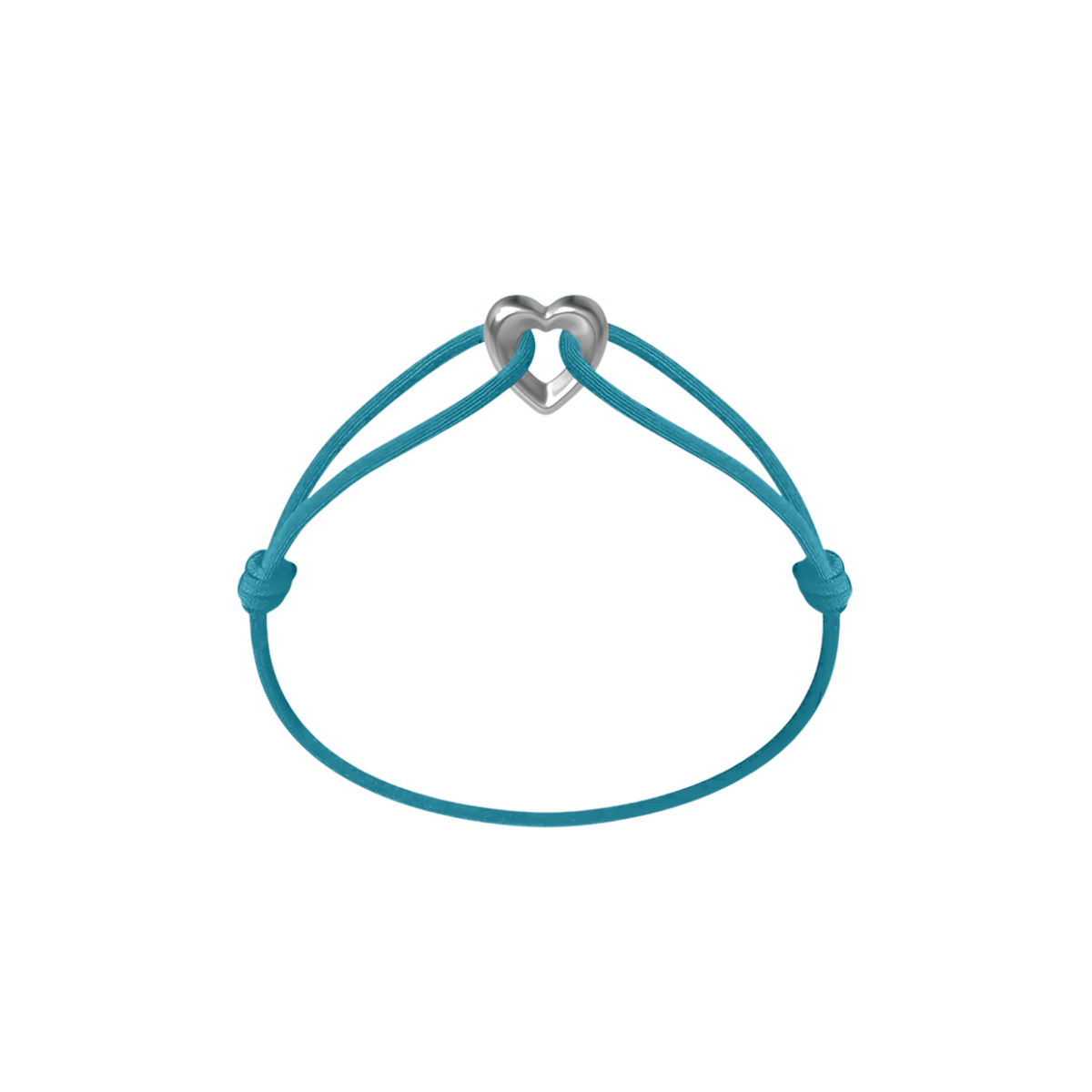 Silver Heart Cord Bracelet