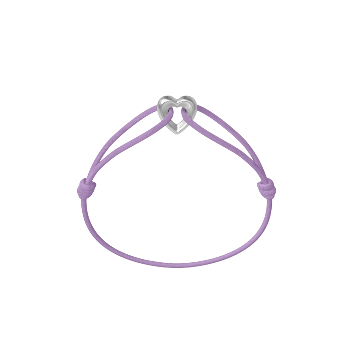 Silver Heart Cord Bracelet
