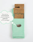 Save the Hedgehog Ribbed Bamboo Socks in Green
