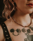 Gold Hel Skull Hoop Earrings
