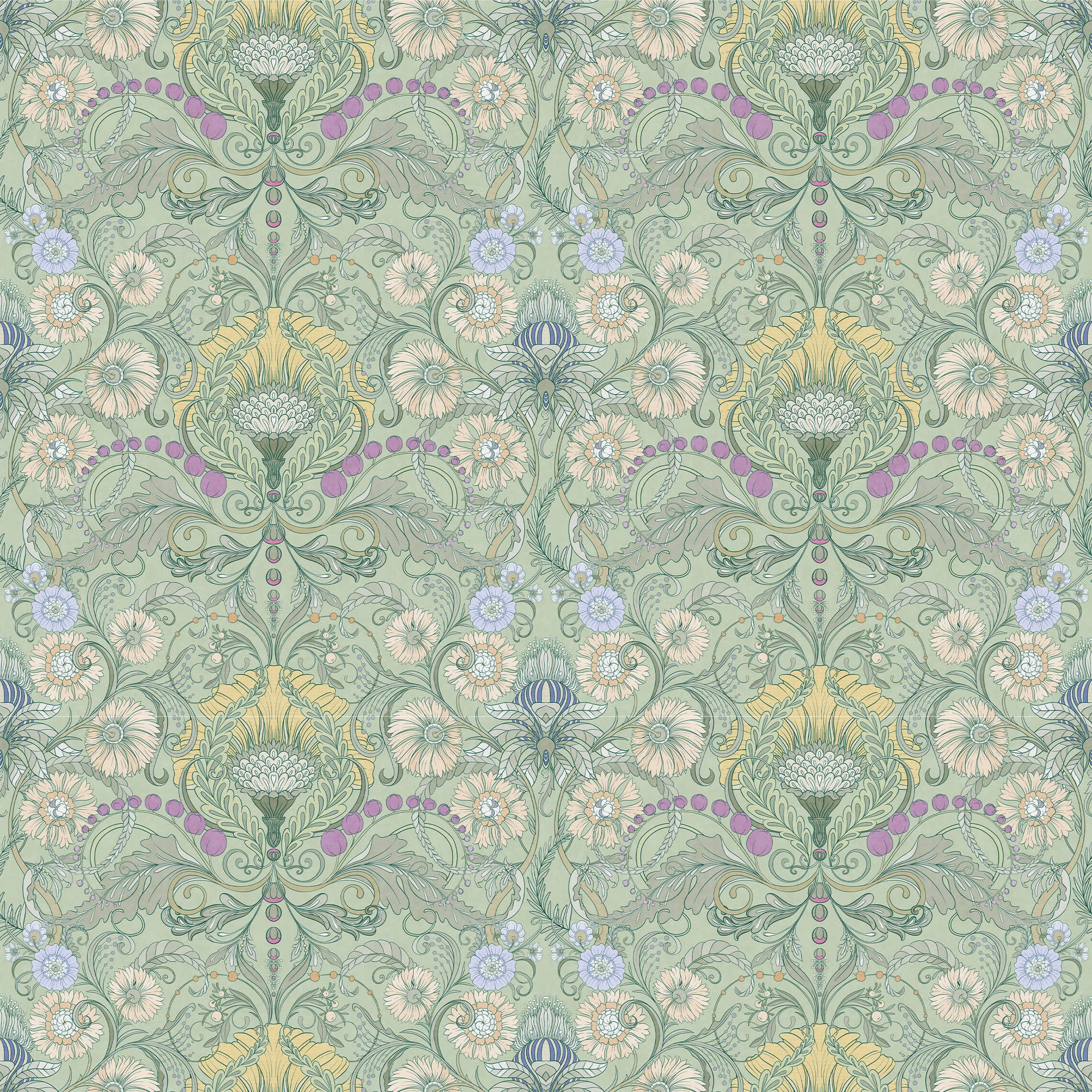 Art Nouveau Floral Wallpaper