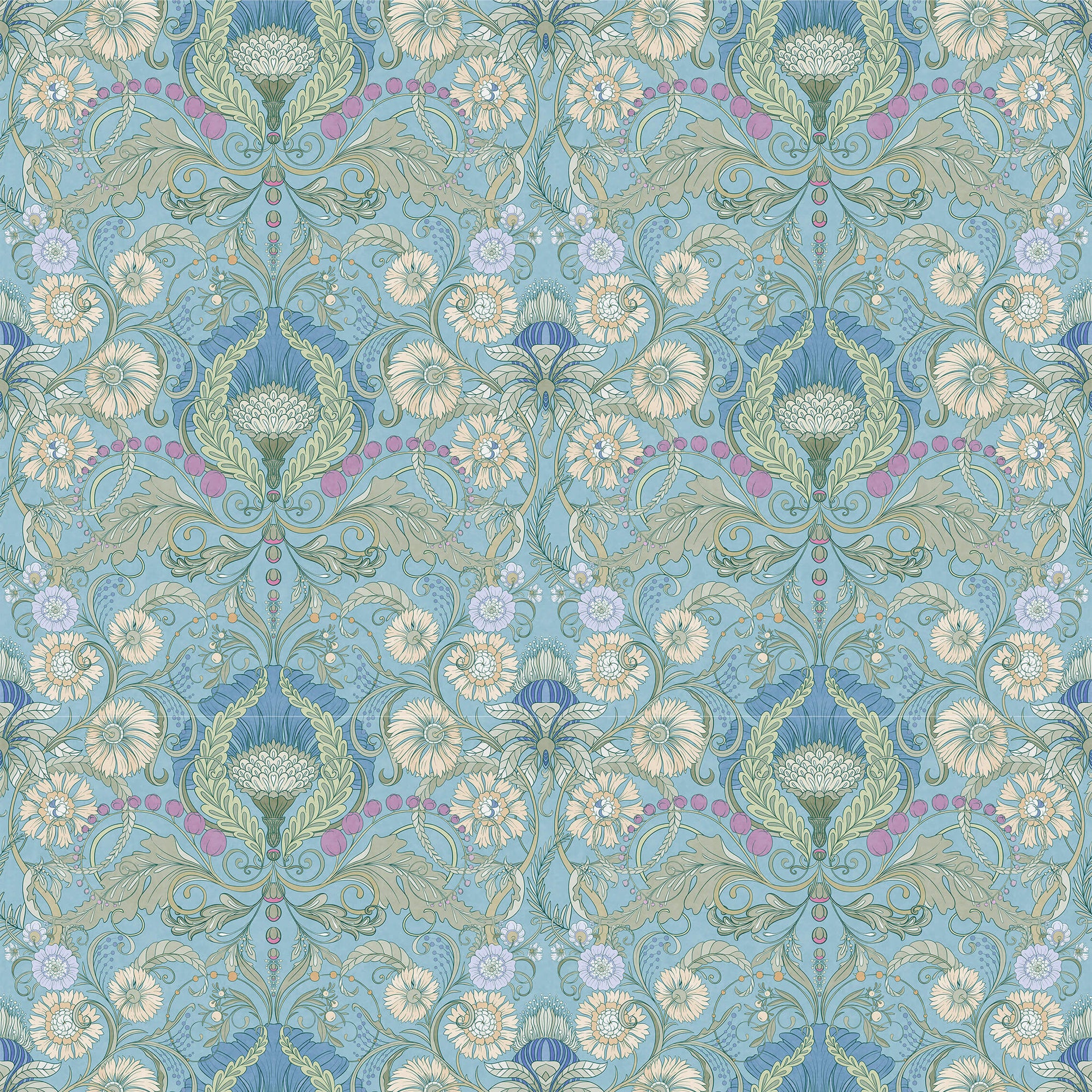 Art Nouveau Floral Wallpaper