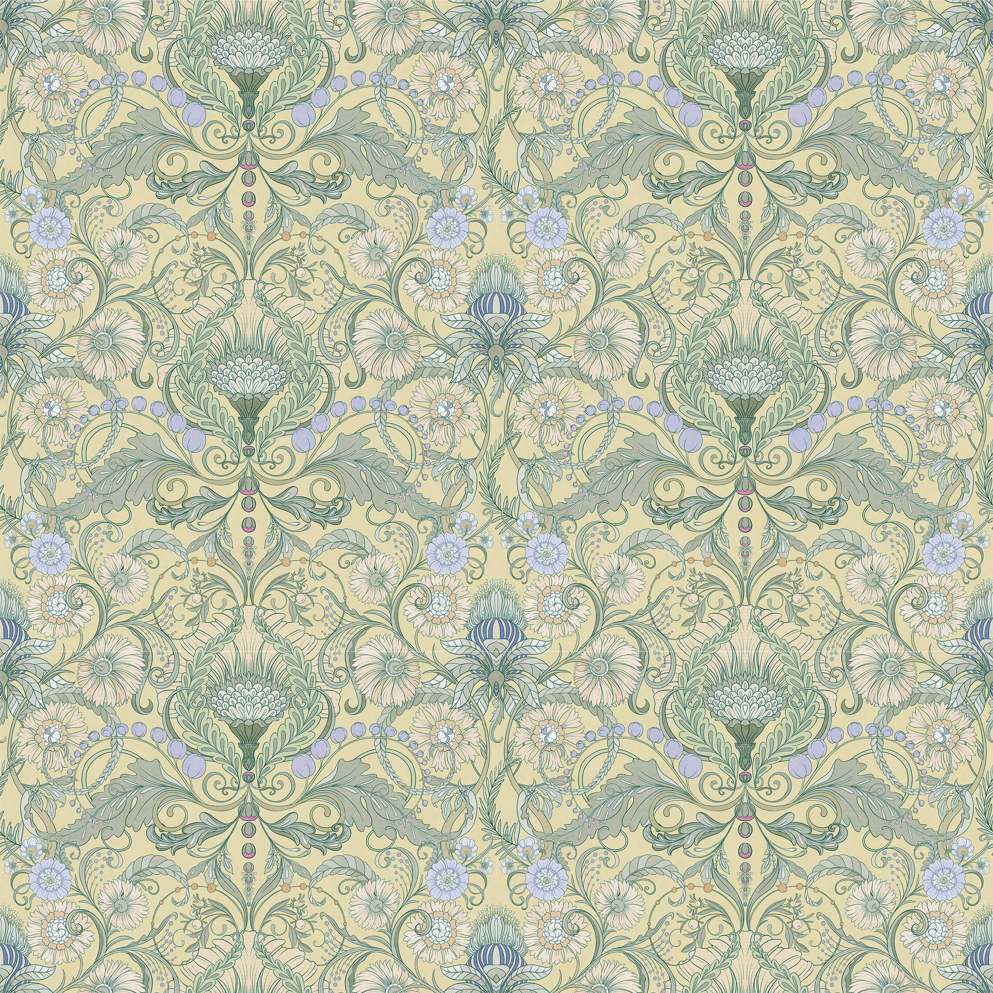 Art Nouveau Floral Wallpaper