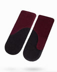 Felted Wool Mittens in Bordeaux and Black