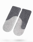 Felted Wool Mittens in Medium Grey and Lightest Grey