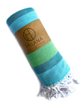 Samara Striped Sustainable Turkish Towel  Green-1