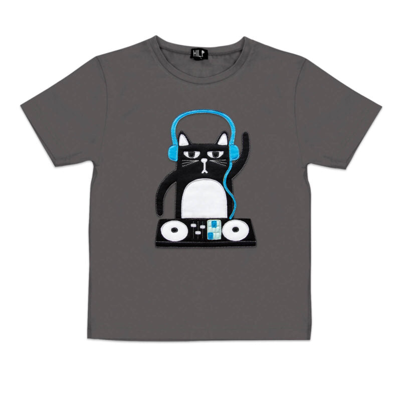 Kids DJ Cat Graphic T Shirt
