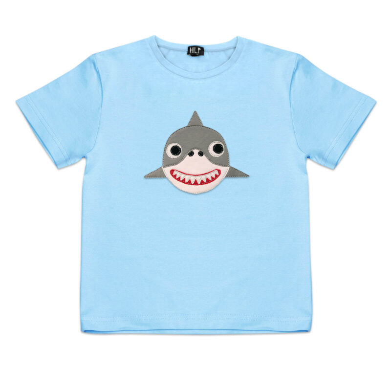 Shark Print Organic Cotton T Shirt for Kids