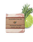 Himalayan Promise Soap Bar | Rosemary Lime & Himalayan Pink Salt Natural Handcrafted Soap | Vegan, Plastic-Free Skincare | 2 Styles Available