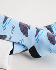 Save the Hippos Bamboo Socks in Blue