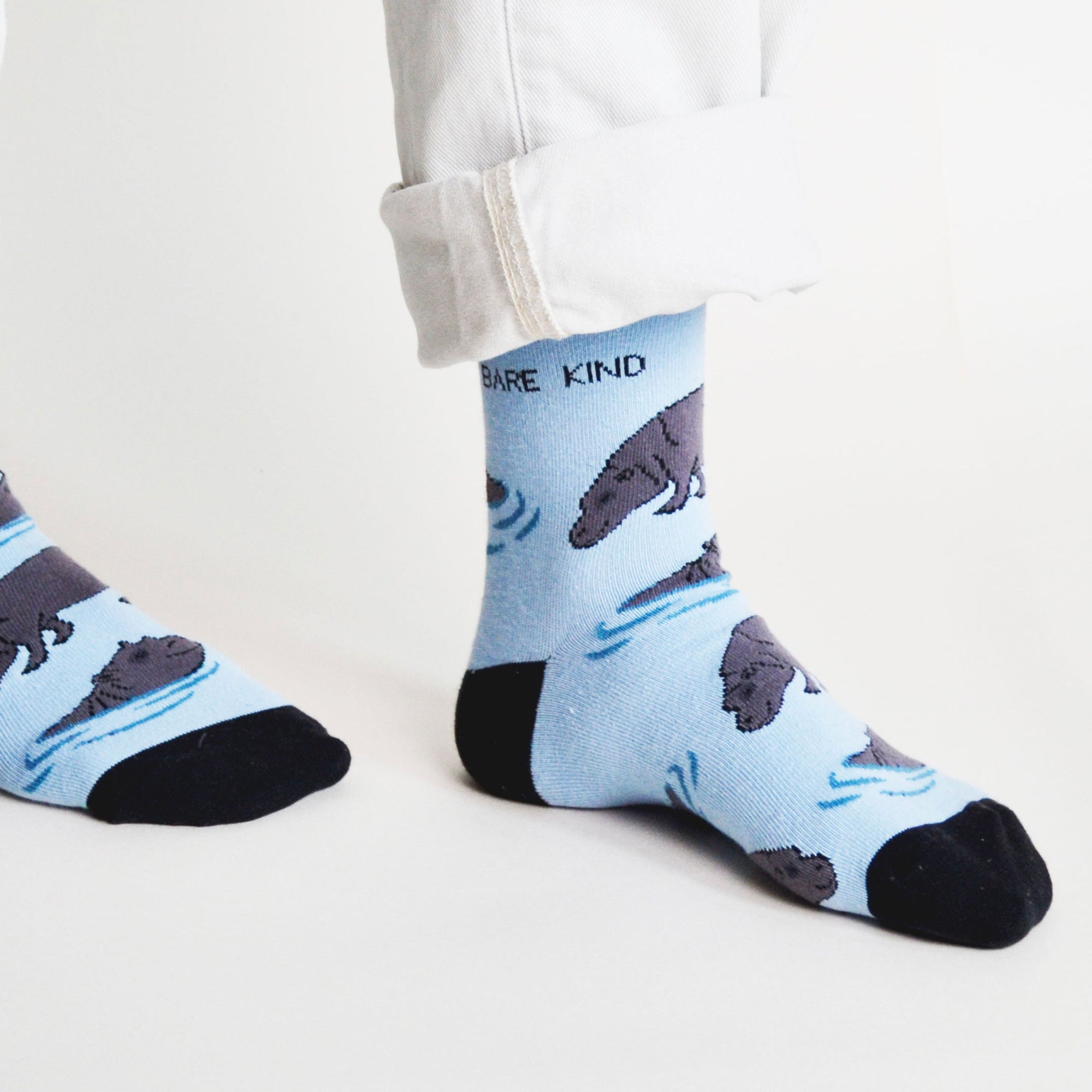 Save the Hippos Bamboo Socks in Blue