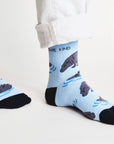 Save the Hippos Bamboo Socks in Blue