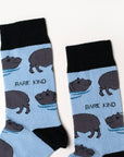 Save the Hippos Bamboo Socks in Blue