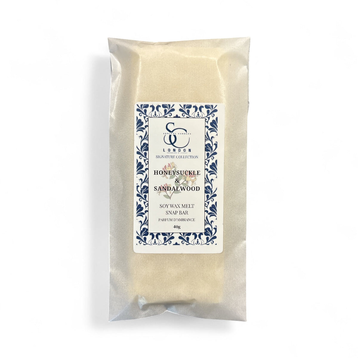 Honeysuckle &amp; Sandalwood Soy Wax Melt Snap Bar – 40g