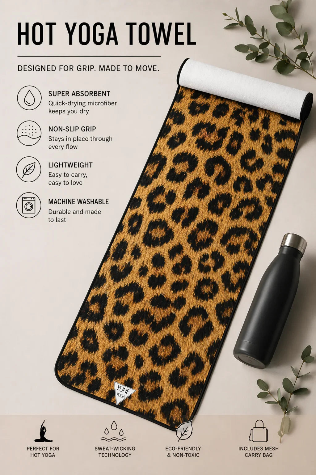 Leopard Yoga Towel