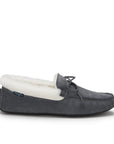 Slippers, sheepskin, slate grey suede
