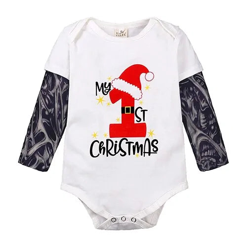 Long Sleeve Tattoo Print Romper for Baby Boys - Edgy Cotton Bodysuit 9M-12M by Baby Lamby at brixbailey.com
