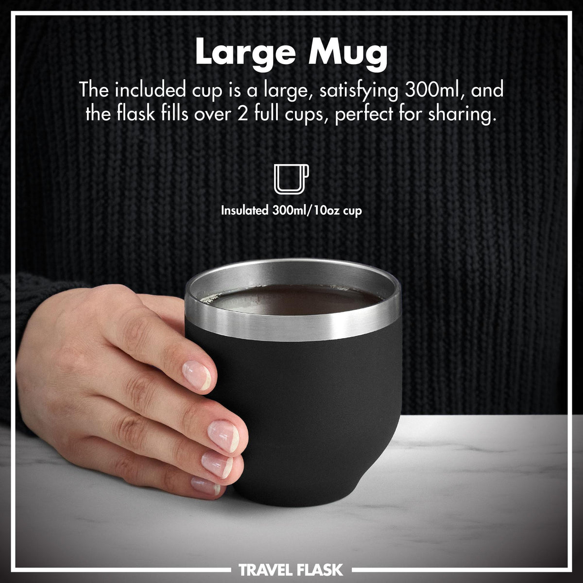 Luma Vacuum Insulated, Flask &amp; Mug, Black, 700ml (24oz)