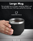 Luma Vacuum Insulated, Flask & Mug, Black, 700ml (24oz)