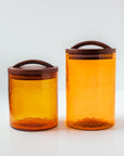 Hammered Glass Canisters with Wood Lid-5
