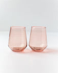 Pair of Hammered Glass Stemless Tumblers-3