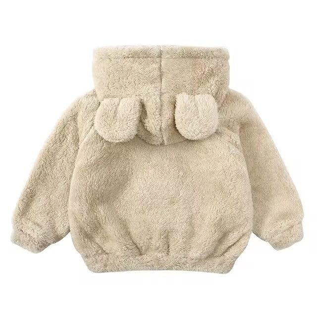 Premium Kids Winter Teddy Bear Jacket with Ears, Cozy Outerwear for Ages 6 Months to 7 Years by Flossie & George at brixbailey.com