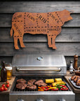 Butchers Cuts Cow Wall Signs