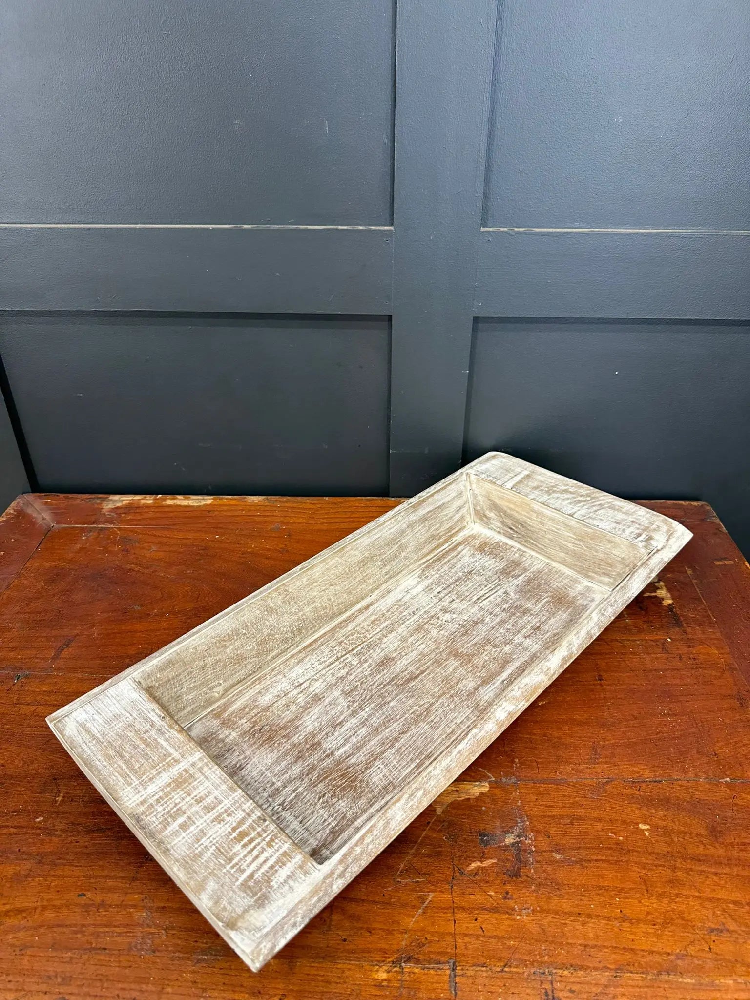 Rustic Wooden Serving Bowl / Fruit Bread Antipasti Cheese Board Tray