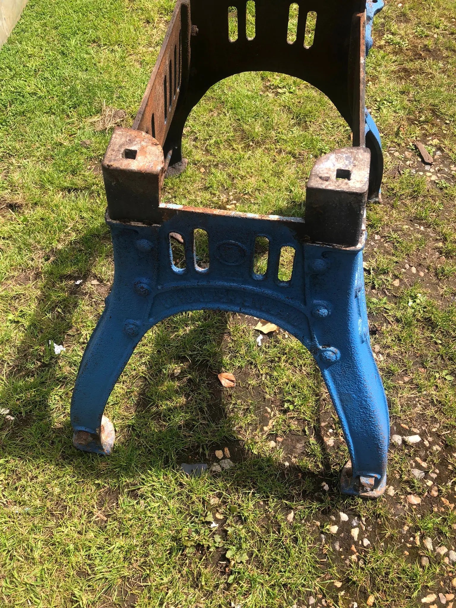 Cast Iron Industrial Henry Bamford  And Sons Table Base Reclaimed Original.