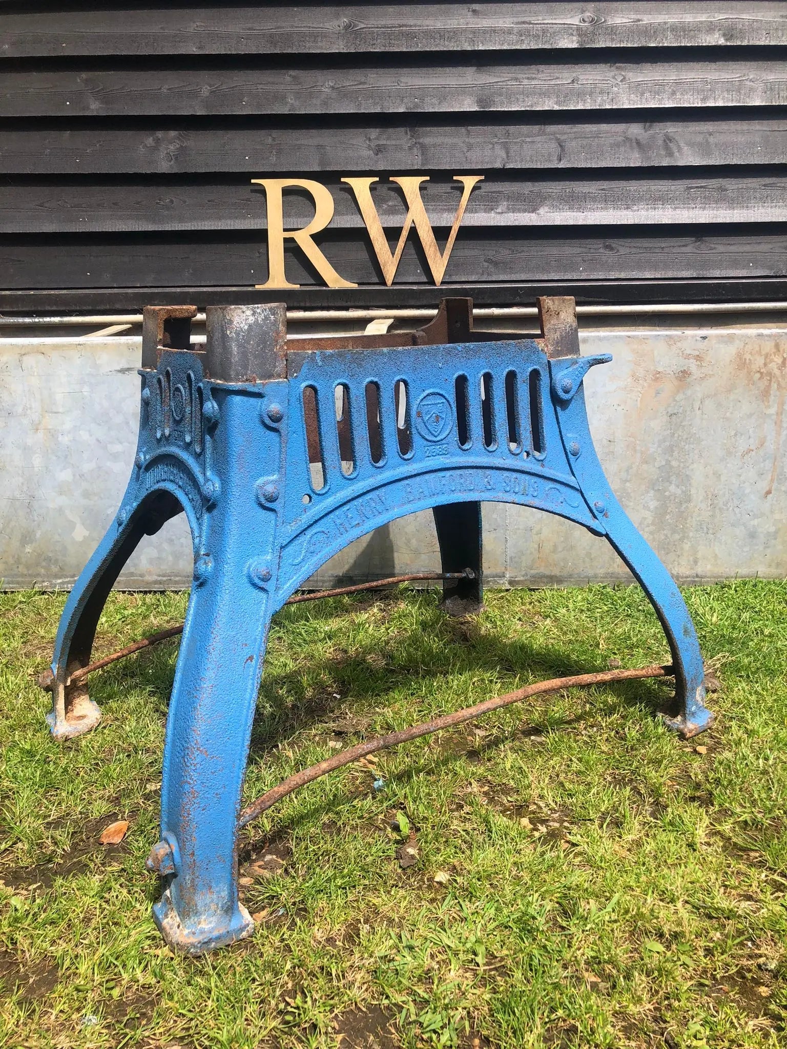 Cast Iron Industrial Henry Bamford  And Sons Table Base Reclaimed Original.