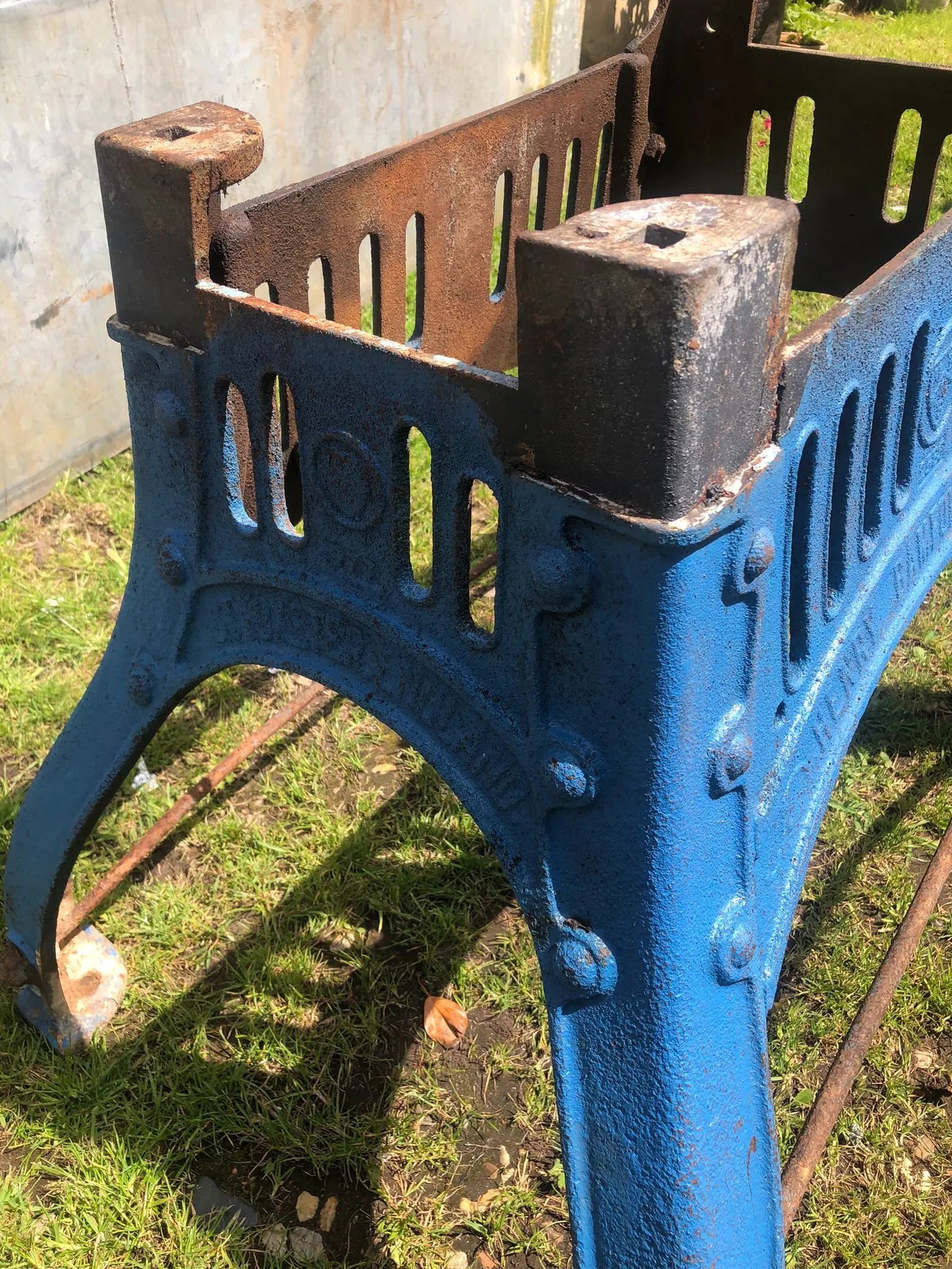 Cast Iron Industrial Henry Bamford  And Sons Table Base Reclaimed Original.