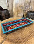 Wooden Painted Tray Bowl / Bread Antipasti Bowl Decorative Storage Tray A