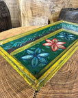 Rustic Wooden Painted Tray Bowl / Bread Antipasti Bowl Decorative Storage Tray B