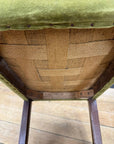 Antique Victorian Needlepoint Upholstered Stool with Mahogany Legs