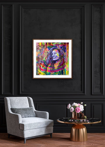 Premium limited edition signed giclee print Big Purple Four 1 of 50, high-quality Hahnemuhle cotton rag paper, 40cm x 40cm, unframed by Michael Sutherland Art at brixbailey.com