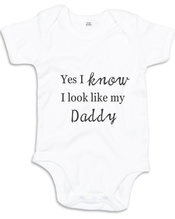 Charming I Know I Look Like My Daddy Bodysuit for Father’s Day Gift, Premium Organic Cotton Baby Outfit by Flossie & George at brixbailey.com